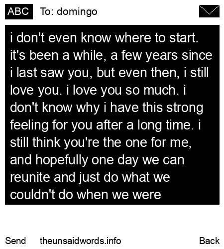unsent message to domingo