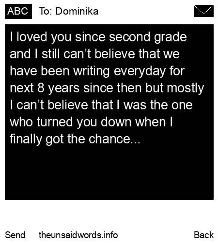 unsent message to Dominika