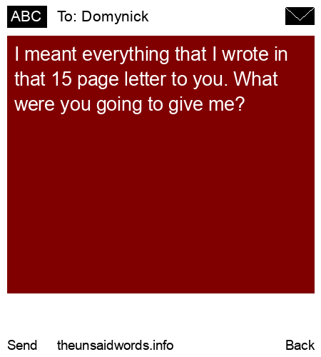 unsent message to Domynick
