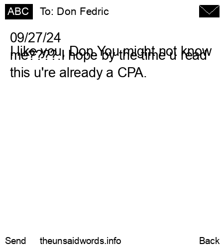 unsent message to Don Fedric