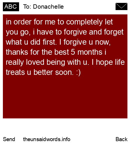 unsent message to Donachelle