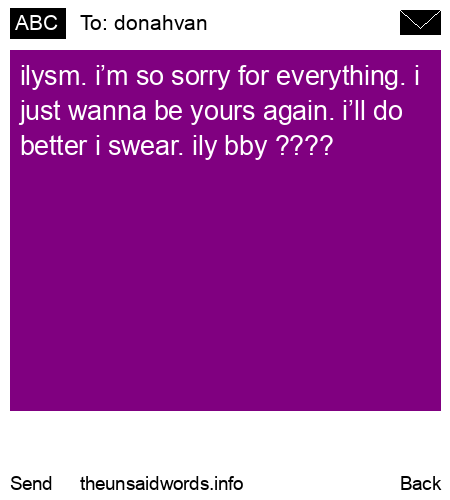 unsent message to donahvan