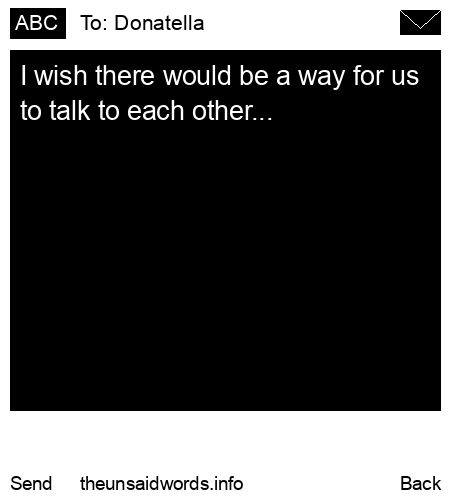 unsent message to Donatella 