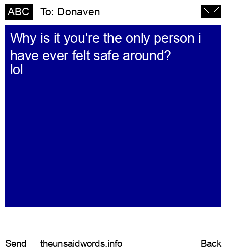 unsent message to Donaven 