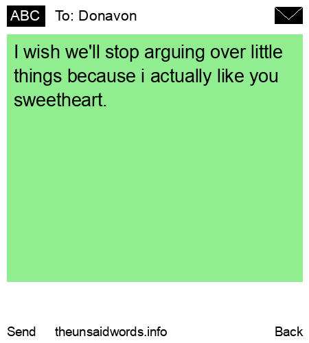unsent message to Donavon