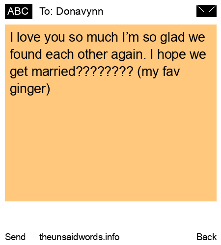 unsent message to Donavynn