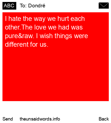 unsent message to Dondré 