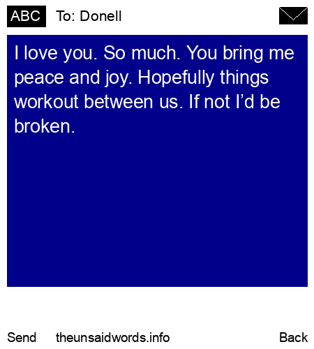 unsent message to Donell