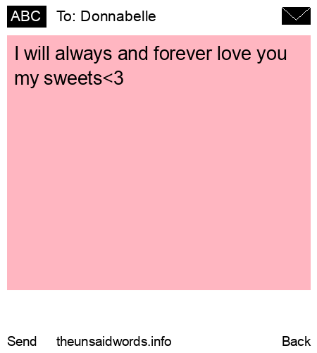 unsent message to Donnabelle