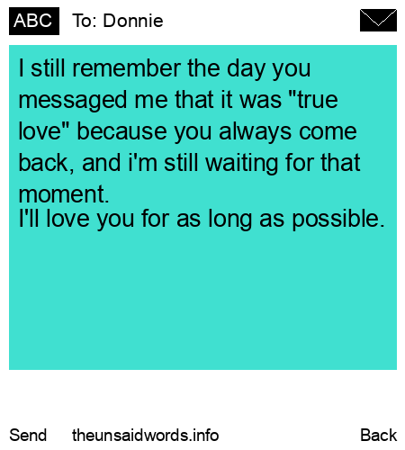 unsent message to Donnie