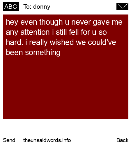 unsent message to donny