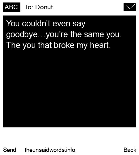 unsent message to Donut