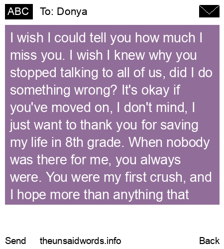 unsent message to Donya