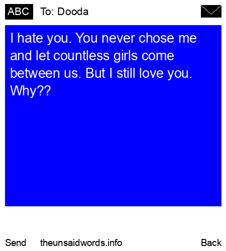 unsent message to Dooda 
