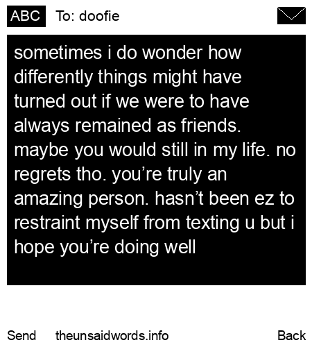 unsent message to doofie
