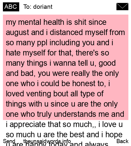 unsent message to doriant