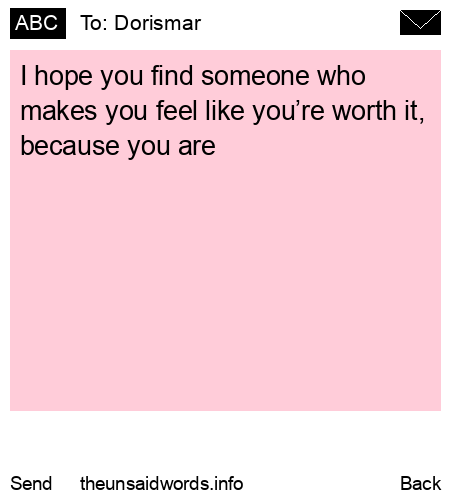 unsent message to Dorismar