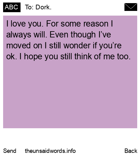 unsent message to Dork.