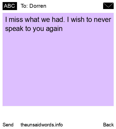 unsent message to Dorren