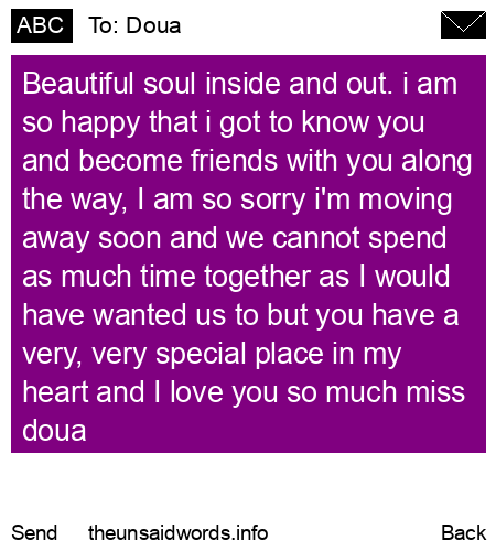 unsent message to Doua