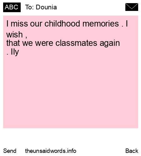 unsent message to Dounia