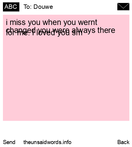 unsent message to Douwe