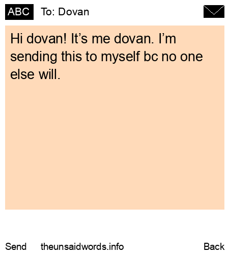 unsent message to Dovan