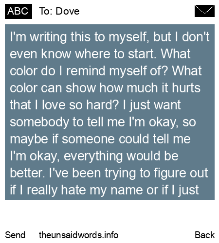 unsent message to Dove