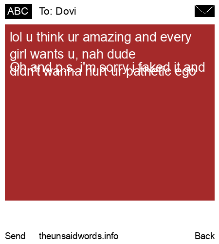 unsent message to Dovi