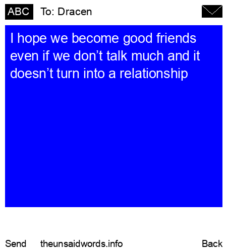 unsent message to Dracen