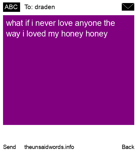 unsent message to draden