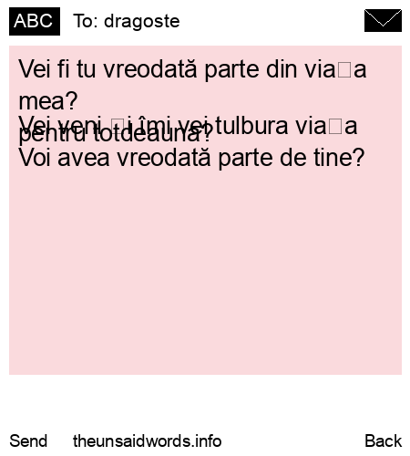 unsent message to dragoste