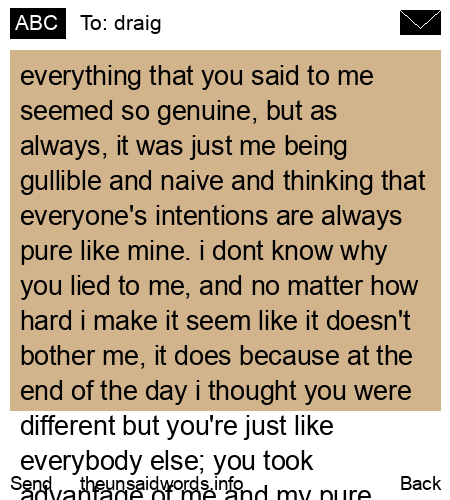 unsent message to draig