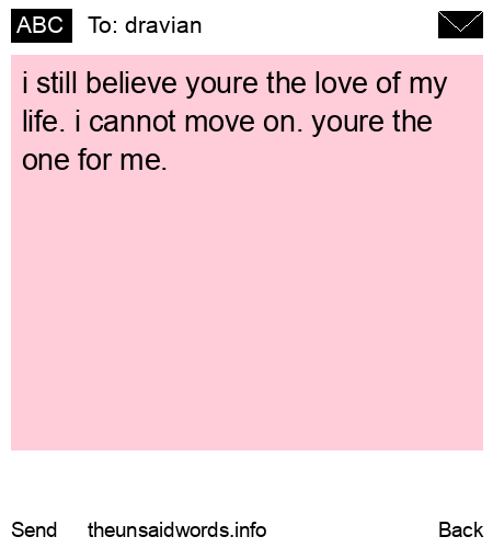 unsent message to dravian