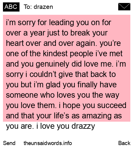 unsent message to drazen
