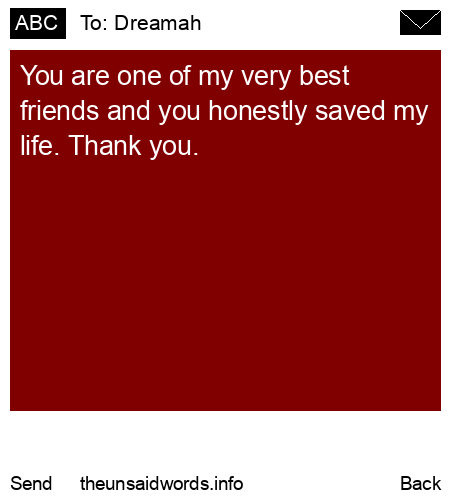 unsent message to Dreamah