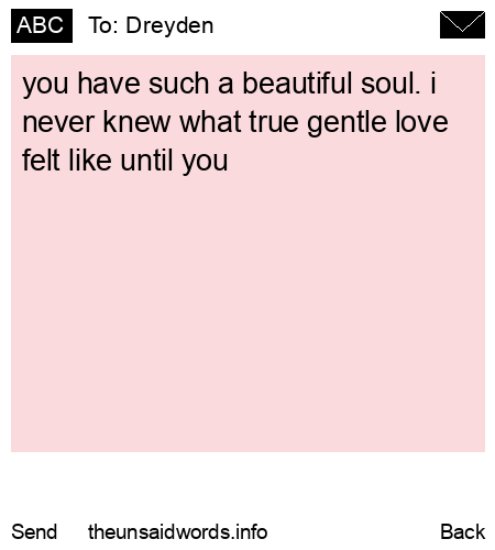 unsent message to Dreyden