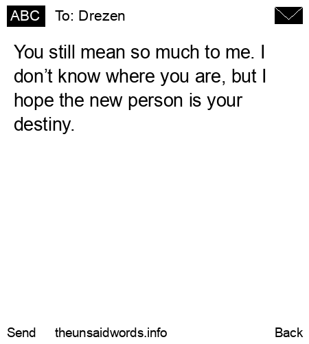 unsent message to Drezen