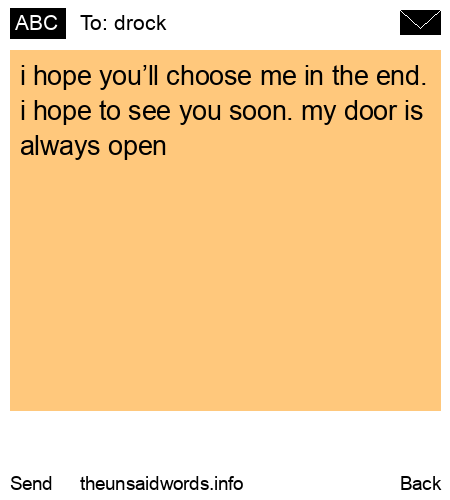 unsent message to drock