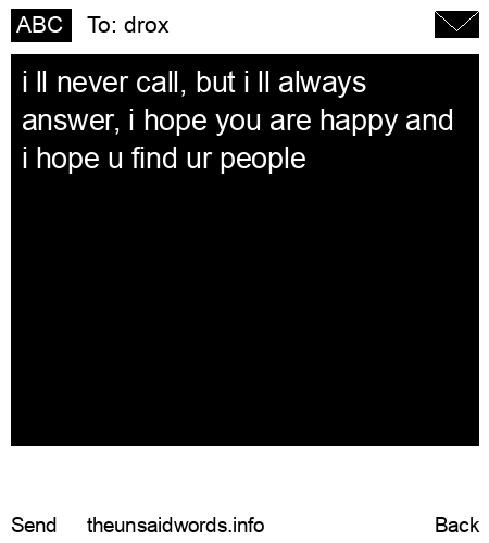 unsent message to drox