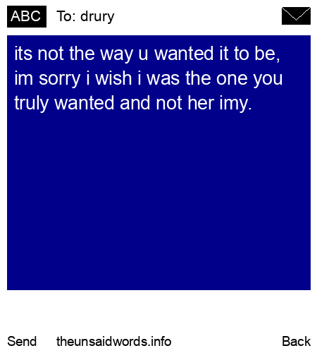 unsent message to drury