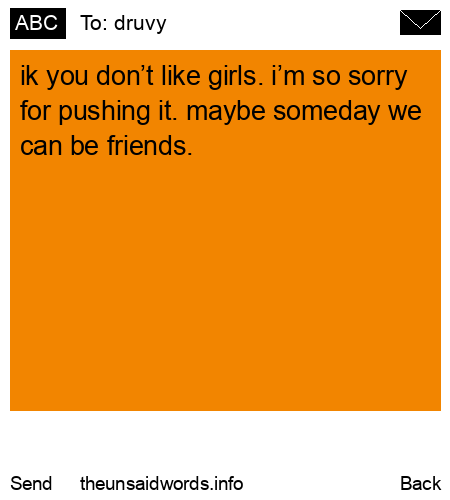 unsent message to druvy