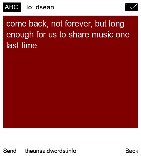 unsent message to dsean