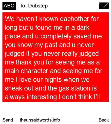 unsent message to Dubstep