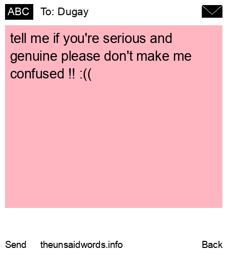 unsent message to Dugay