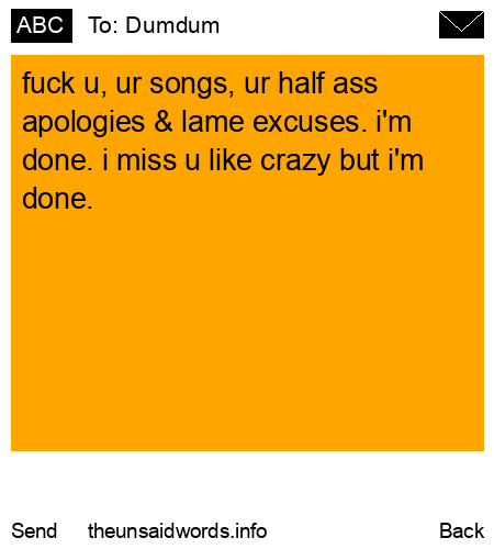 unsent message to Dumdum