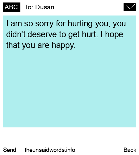 unsent message to Dusan