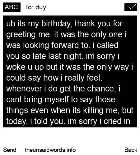 unsent message to duy
