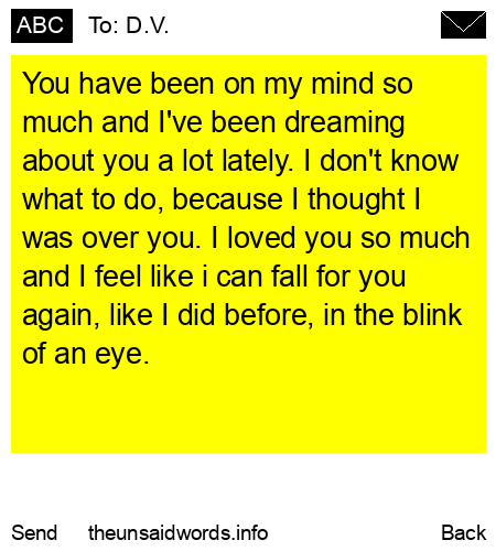 unsent message to D.V.