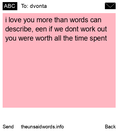 unsent message to dvonta